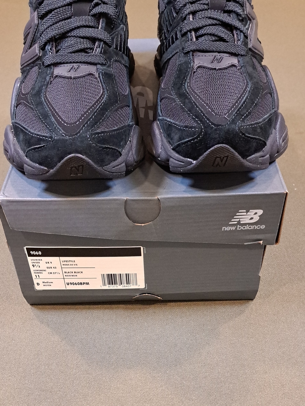 New Balance 9060 Sneakers - Color: Black/Black - Size: Unisex - M 9.5, W 11 D - Picture 4 of 10